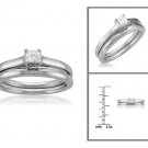 14k White Gold 1/4 ctw Princess-cut Solitaire Diamond Bridal Set (I-J, I1-I2)