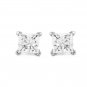 Platinum 1 ctw Princess-cut Diamond Stud Earrings (G-H, VS2)