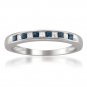 14k White Gold 1/3 ctw Princess-cut Diamond & Sapphire Wedding Band (H-I, I1-I2)