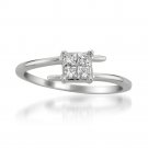14k Gold 1/3 ctw Princess-cut Diamond Invisible-Set Engagement Ring (H-I, I2)