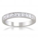 14k White Gold Certified 1 ctw Princess-cut Diamond Bridal Wedding Band Ring (G-H, SI2)