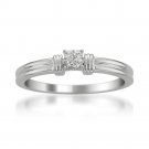 14k White Gold 1/10 ctw Princess-cut Diamond Invisible-Set Engagement Ring (G-H, I1)