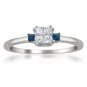 14k White Gold Princess-cut Diamond & Sapphire Engagement Ring (1/4 cttw, G-H, I1-I2)