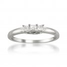 14k White Gold 1/4 ctw Princess-cut 3-Stone Diamond Engagement Ring (H-I, I1)