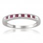 14k White Gold 1/3 ctw Princess-cut Diamond & Ruby Wedding Band (H-I, I1-I2)