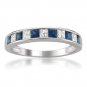 14k White Gold 5/8 ctw Princess-cut Diamond & Sapphire Wedding Band (H-I, I1-I2)