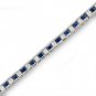 14k White Gold 3 1/2 ctw IGL Certified Diamond & Sapphire Tennis Bracelet (H-I, I1-I2)