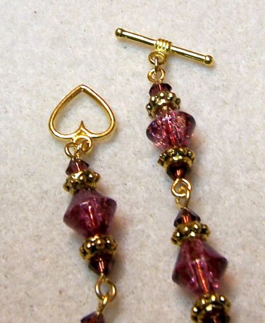 Crackled Rose Beaded Bracelet
