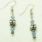 Blue Crystal and Metal Bead Earrings #2943