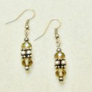 Smoke Crystal and Metal Bead Earrings #2901