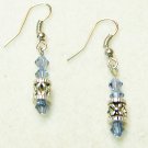 Blue Crystal and Silver Earrings #2885