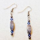 Blue Swarovski Crystal and Silver Earrings #2864