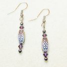 Purple Swarovski Crystal and Silver Earrings #2951