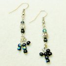 Black Iridescent Bead Earrings #2959