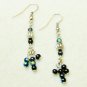 Black Iridescent Bead Earrings #2959
