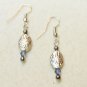Blue Crystal and Silver Beaded Earrings #2874
