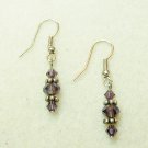 Purple Crystal Beaded Earrings #2907