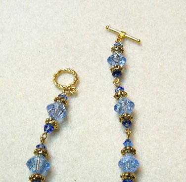 Crackled Cornflower Beaded Bracelet