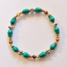 9" Jade and Silver Stretch Bracelet #3061