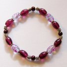 8" Violet and Silver Stretch Bracelet #3067