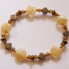 7" Amber and Bronze Stretch Bracelet #3077