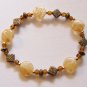 7" Amber and Bronze Stretch Bracelet #3077