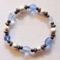 6" Pale Blue and Silver Stretch Bracelet #3079