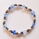 8" Pale Blue and Silver Stretch Bracelet #3081