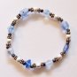 8" Pale Blue and Silver Stretch Bracelet #3081