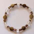 8" Frost and Bronze Stretch Bracelet #3097