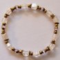 7" Frost and Bronze Stretch Bracelet #3099