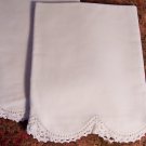 Cotton Pillow Cases with Crocheted Border #3137