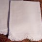 Cotton Pillow Cases with Crocheted Border #3137