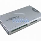 SILVER 23-IN-1 USB 2.0 CARD READER + USB HUB