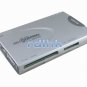 SILVER 23-IN-1 USB 2.0 CARD READER + USB HUB