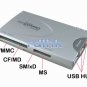 SILVER 23-IN-1 USB 2.0 CARD READER + USB HUB