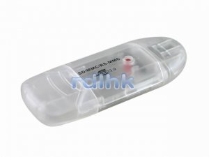 CLEAR 4-IN-1 USB 2.0 CARD READER FOR SD/MiniSD/RS-MMC