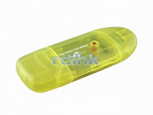 YELLOW 4-IN-1 USB 2.0 CARD READER FOR SD/MiniSD/RS-MMC