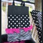 NEW crib bedding set HOT PINK BLACK ZEBRA POLKA DOTS