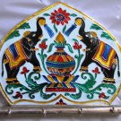 Meenakari Elephant with Four Key Hooks - Wall Hanging