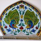 Meenakari Peacock with Four Key Hooks - Wall Hanging