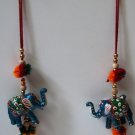 Colourful strings of hanging elephants with bell - Wall hanging