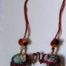 Colourful strings of hanging elephants with bell - Wall hanging