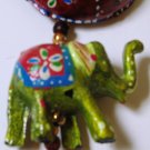 Colourful strings of hanging elephants with sunshade umbrella and bell - Wall hanging