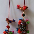 Colourful strings of hanging birds with Drum and bell.
