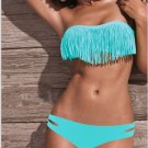 SEXY Lady's Tassel PAD Bandeau Fringe Top BIKINI Bottom BEACH Swimsuit SWIMWEAR