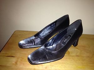 Stuart Weitzman Lady's Silver Dress Pump 8.5aa Fabric Material