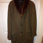 vintage mens dress coat Juilliard Size 42 Browm Tweed Color With Like Fur Collar