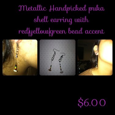 Handpicked Puka Shell Earrings Reggae Bead Accent