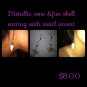 Metallic Cone & Fan Shell Earrings with Swirls